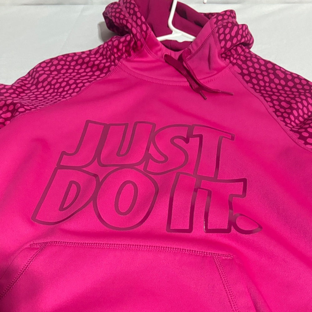 Nike Hot Pink Hoodie “Just Do It” Big Logo Size : Small